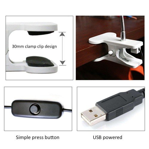 D C 5 V 1 W L-ED UVA 360-410nm + UVC 270-280NM UV Lamp Clamp Clip Light T-imer T-ime Setting T-iming Function Flexible Bendable Twistable Tube Design Portable for Home Livng Room Dining Room Bedroom Present Gift