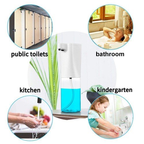 Soap Dispenser 300ml Automatic Liquid Hand Soap Contactless Hand Free Induction Soap Dispenser for Bathroom Kitchen Toilet Office Hotel