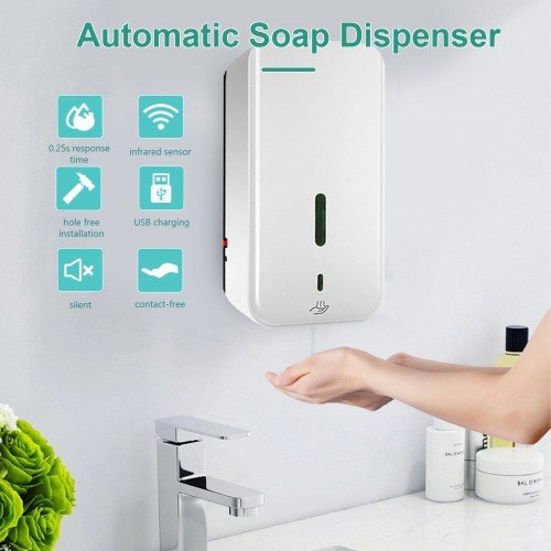 1500Ml Hand Sanitizer Dispenser Wall Mount Automatic Soap Dispenser Touchless Soap Dispenser Hand Free Soap Dispenser for Bathroom